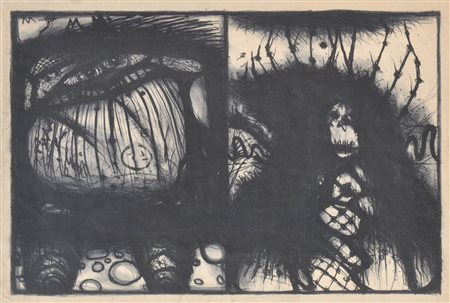 Arnulf Rainer (1929) Tausendwetter, 1967;Dalla mappa Wahnhall II. Stampa...