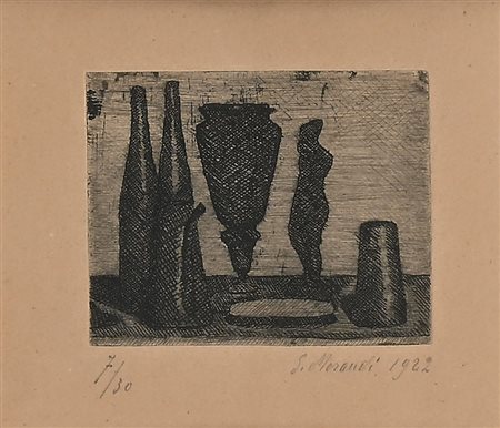 Giorgio Morandi Bologna 1890-Bologna 1964 Natura morta con la statuina 1922...