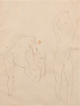 Mario Mafai Roma 1909-Roma 1962 Studio di figure femminili China su carta cm...