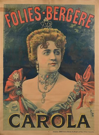 Jules Chéret Parigi 1836-Nizza 1932 Folies Bergere, Carola Litografia a...