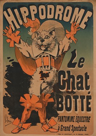 Jules Chéret Parigi 1836-Nizza 1932 Hippodrome, Le Chat Botte Litografia a...