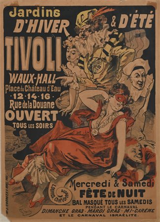 Jules Chéret Parigi 1836-Nizza 1932 Jardins d'Hiver & d'Ete Tivoli Litografia...