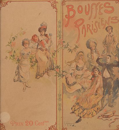 Maurice Radiguet 1866-1941 Bouffes Parisiens 1895 Litografia a colori cm...