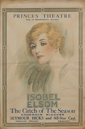 Thomas Edgar Stephens 1885-1966 Princess Theatre, Isobel Elsom Litografia a...