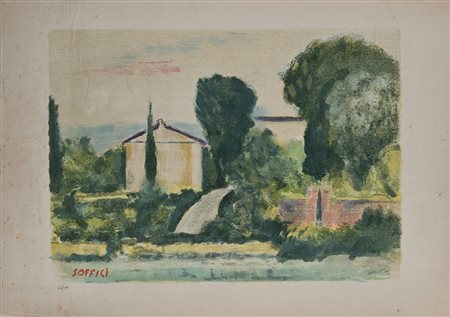 Ardengo Soffici Rignano sull'Arno 1879-Forte dei Marmi 1964 Paesaggio con...