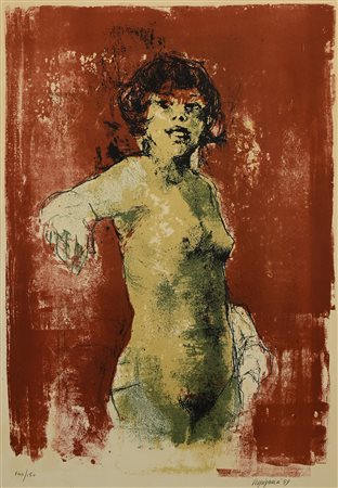 Renzo Vespignani Roma 1924-Roma 2001 Nudo di donna 1959 Litografia Firma,...