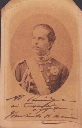  
Umberto I di Savoia (Umberto Rainerio Carlo Vittorio Emanuele Giovanni Maria Ferdinando Eugenio di Savoia; Torino, 14 marzo 1844 – Monza, 29 luglio 1900) 
 9,5x6cm