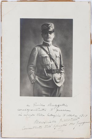  
Giardino, Gaetano - Maresciallo d'Italia  (Montemagno, 24 gennaio 1864 – Torino, 21 novembre 1935) 
 cm.17,5x26