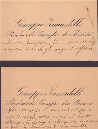  
Zanardelli, Giuseppe (Brescia, 26 ottobre 1826 – Toscolano Maderno, 26 dicembre 1903) 
 11x7cm