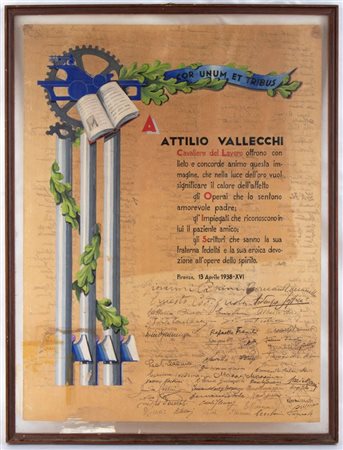  
Vallecchi, Attilio (Firenze, 1880 – Firenze, 1946) - Papini, Giovanni - Soffici, Ardengo - ed altri 
 cm.37x50