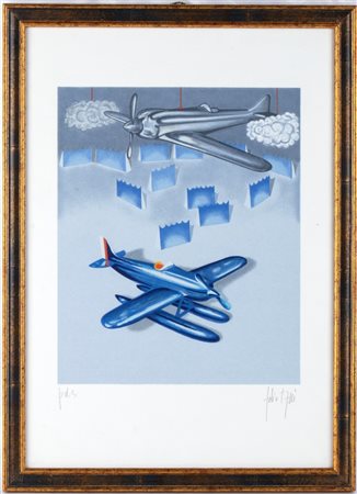  
ALITALIA , Idrocorsa Macchi, litografia 
 cm.35x50