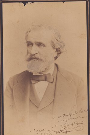  
Verdi, Giuseppe (Le Roncole, 10 ottobre 1813 – Milano, 27 gennaio 1901) 
 cm.13x21