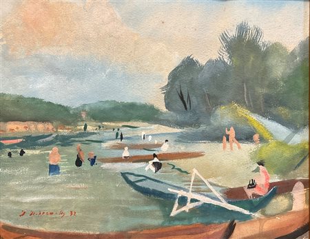 Josef Dobrowsky (1889 - 1964) 
Canoe 1932
acquarello su carta 36 x 46 cm