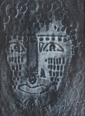 Mirko Basaldella (1910 - 1969) 
Volto grigio 
carboncino su carta copiativa 24 x 18 cm