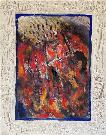 Shafik Awad Medhat (1956 - ) 
Quo vadis? .11 
tecnica mista su tavoletta 33 x 45 cm