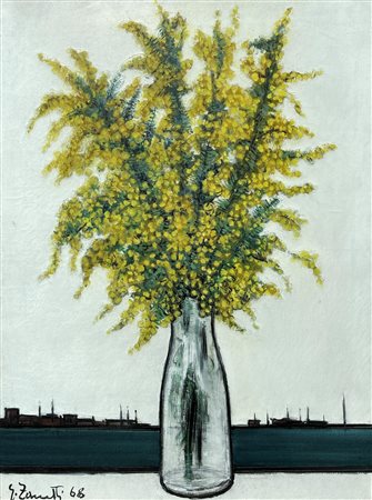 Giovanni Zanetti (1910 - 1983) 
Mimose 1968
olio su tela 81 x 60 cm