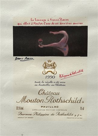 Francis Bacon (1909 - 1992) 
Chateau mouton Rothschild 
litografia a colori 33 x 24 cm