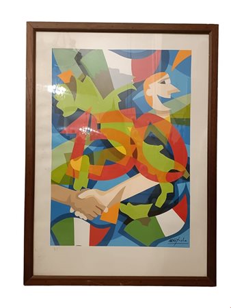 Ugo Nespolo (1941 - ) 
SENZA TITOLO 
serigrafia a colori 70 x 50 cm