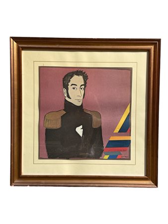 José Ortega (1921 - 1990) 
Simon Bolivar 
Serigrafia su cartoncino pesante 48 x 48 cm