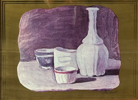 Giorgio Morandi (1890 - 1964) 
Natura morta 
Lastra in ottone con trattamento acrilico antiossidante 24 x 33 cm