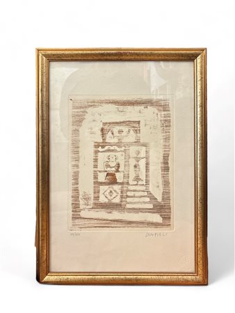 Massimo Campigli (1895 - 1971) 
La casa degli idoli 1965
acquaforte su carta 320 x 247 mm