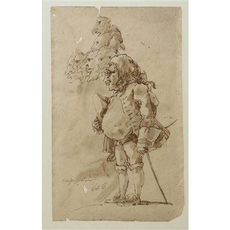 Jacques Callot (Nancy 1592-1635)  - Personaggio con bastone