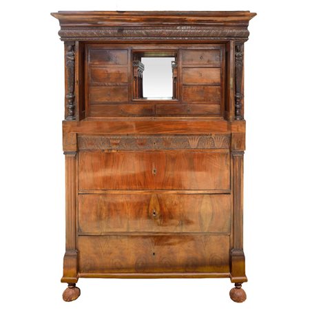 Chiffonier Impero in legno di mogano , Early 19° Secolo