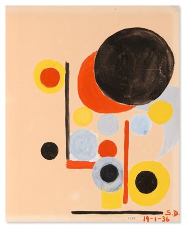 Sonia Delaunay "Rythme coloré" Parigi 1936
gouache su carta
cm 29,5x24,6
Siglato