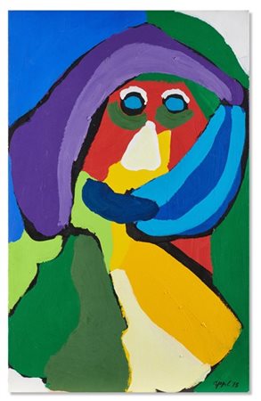 Karel Appel "Figure" 1973
olio su carta intelata
cm 77x50
Firmato e datato 73 in