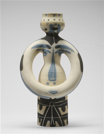 PABLO PICASSO "Lampe femme" 1955
vaso in ceramica, parzialmente dipinto
h cm 36