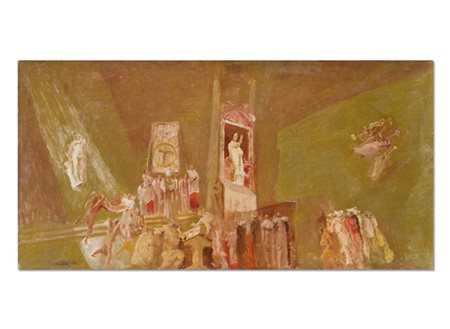 FAUSTO PIRANDELLO "Rinascenza e Universalità della chiesa" 1940
olio su tavola
c