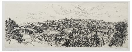 Madeleine O’Neill (1950 circa) 
Urbino - Paesaggio, 1986, con tre stampe di autori diversi