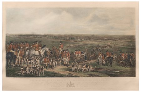 Frederick  Bromley (1832 - 1870) 
The Meeting of Her Majesty’s Stag Hounds on Ascot Heath, 1839 