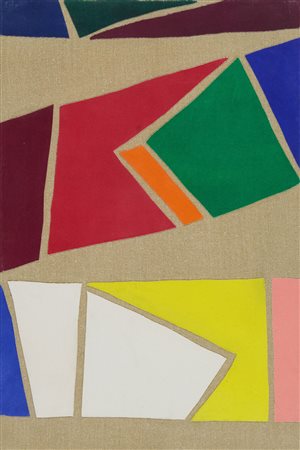 Piero Dorazio (Roma, 1927 - 2005) Bis 1972 Collage di tela su tela cm. 60x40...