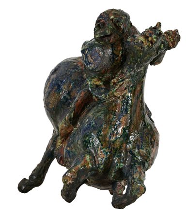 Agenore Fabbri (Barba (Pt), 1911 - Savona, 1998) Cavallo Terracotta policroma...
