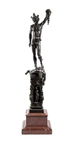 Statua francese in bronzo raffigurante Perseo, copia di Cellini XIX secolo...