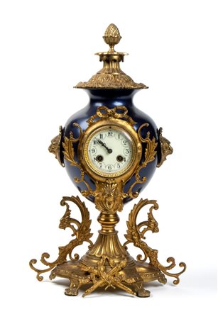 Orologio francese dorato e laccato Inizio XX secolo Altezza x larghezza x...