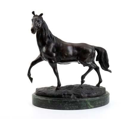 Pierre-Jules Mène (1810 - 1879) Cavallo francese in bronzo Altezza: 27,5 cm....