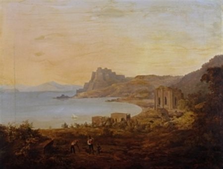 CARELLI CONSALVO (ARENELLA 1818 - NAPOLI 1900 ) “Golfo di Napoli” Olio su...