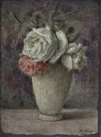 BERTAZZONI VIRGILIO (MILANO 1904) “Vaso di fiori” 1946 Affresco riportato su...