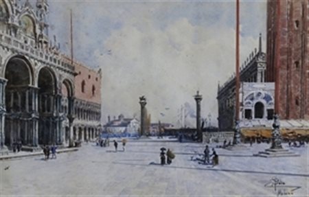 SALA PAOLO (Milano 1859 - Milano 1929 ) “Veduta di Piazza San Marco, Venezia”...