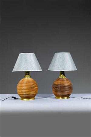 PRODUZIONE ITALIANA<BR>Coppia di lampade da tavolo