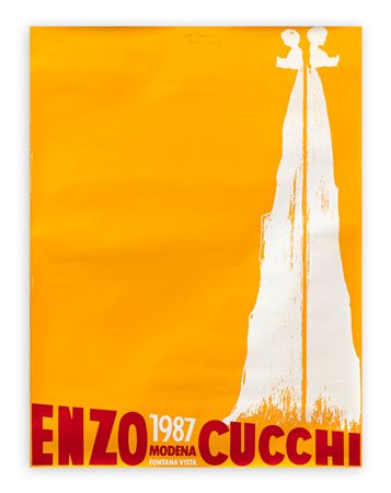 ENZO CUCCHI - Senza Titolo (Fontana vista), 1987