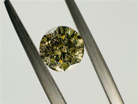 DIAMANTE 0,91 CT FANCY GIALLO VERDASTRO - I2 - INCISO AL LASER - C30408-7-LC