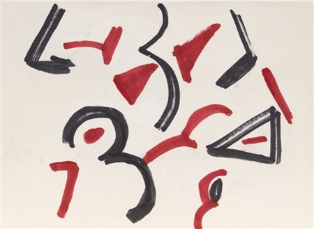 Carla Accardi "Bianco Rosso Nero" 1992
tecnica mista e pennarello su carta
cm 10