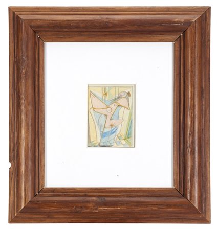 Enrico Prampolini "Figura in ambiente" 1947
pastello su carta
cm 20x13,5
Al retr