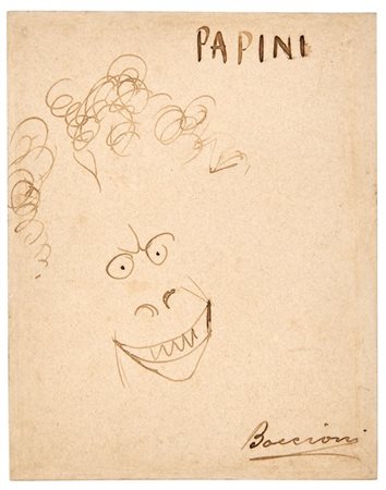 Umberto Boccioni "Caricatura di Giovanni Papini" 1911-1912
inchiostro su carta
c