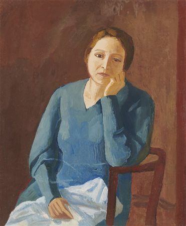 Virgilio Guidi "Ritratto di mia moglie" 1935
olio su tela
cm 89,5x75
Firmato in