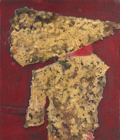 Roberto Crippa "Personage" 1959
collage e cera su tavola
cm 37x32
Firmato, titol