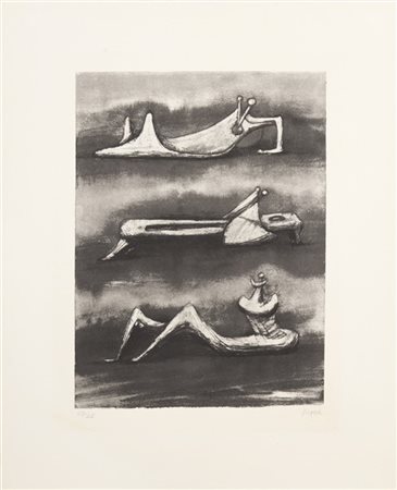 Henry Moore "Three Reclining Figures" 1977
litografia
cm 50x40
Firmato e numerat